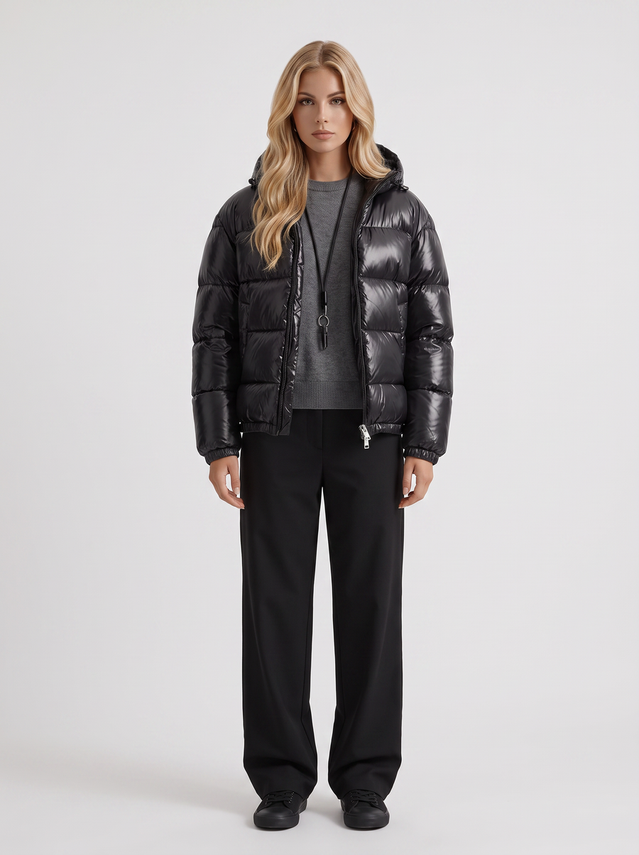 Felicity Hooded Puffer - Black