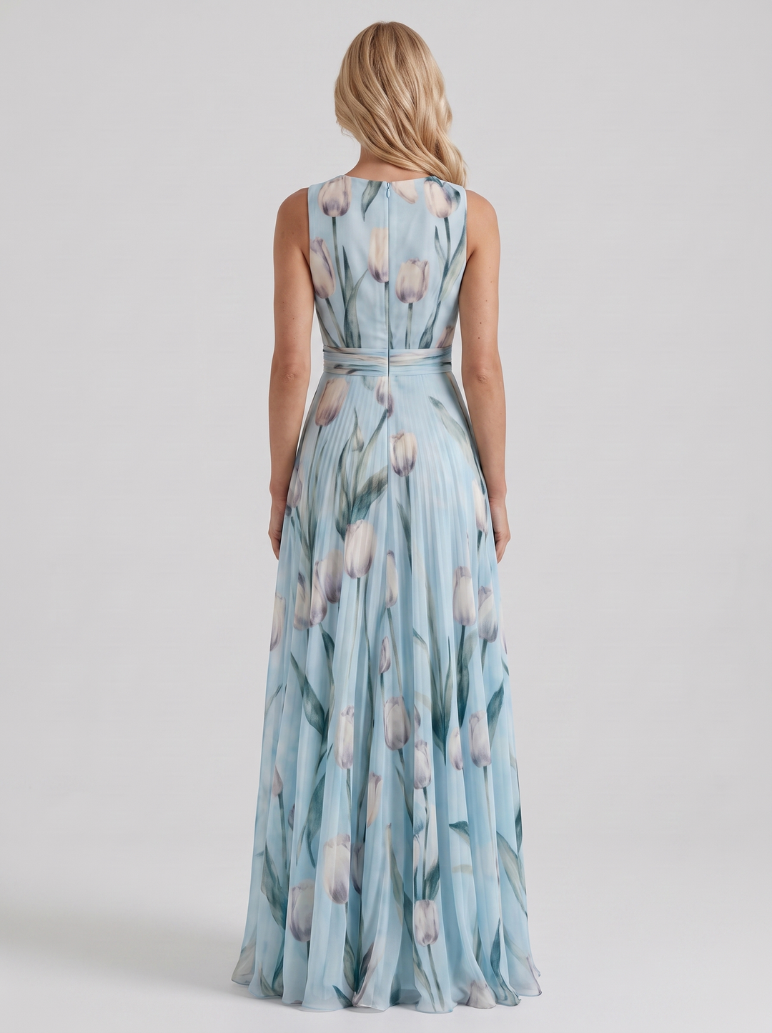 Fleur Floral Maxi Dress - Sky Blue