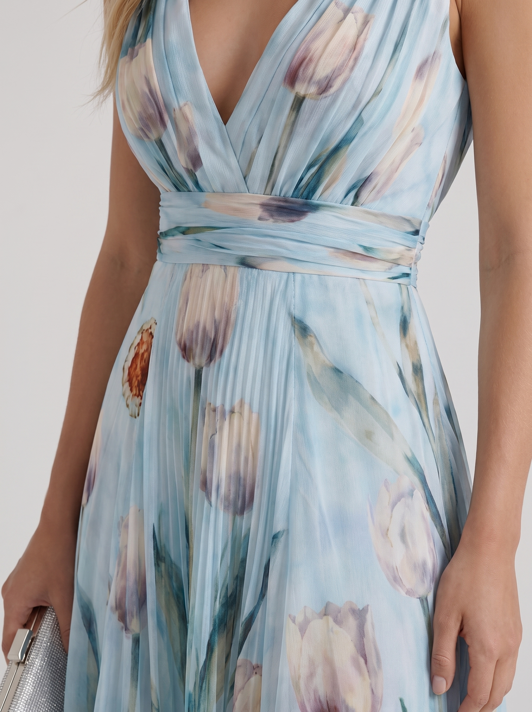 Fleur Floral Maxi Dress - Sky Blue