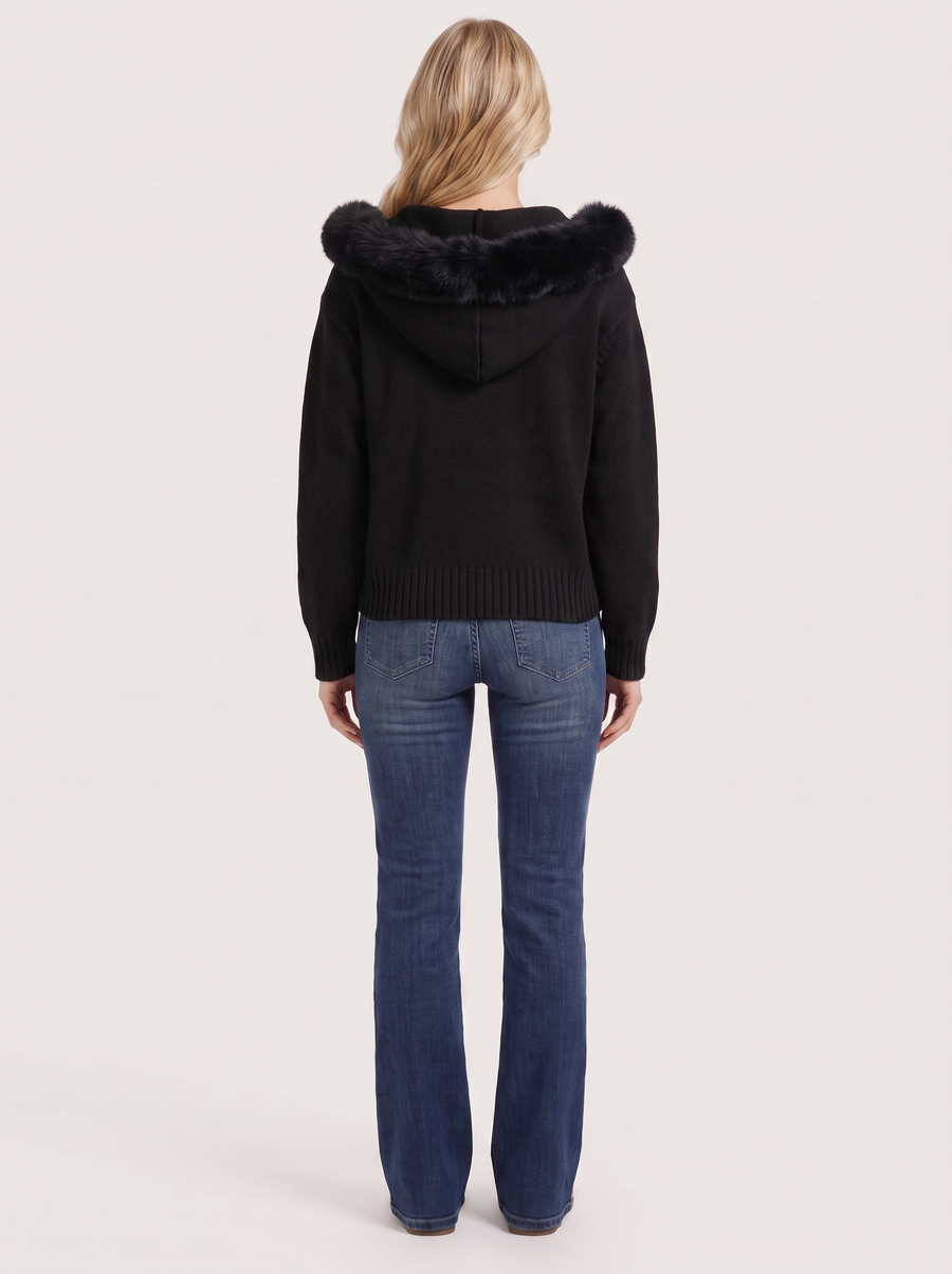 Florence Pompom Cardigan - Black