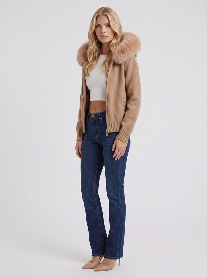 Florence Pompom Cardigan - Brown
