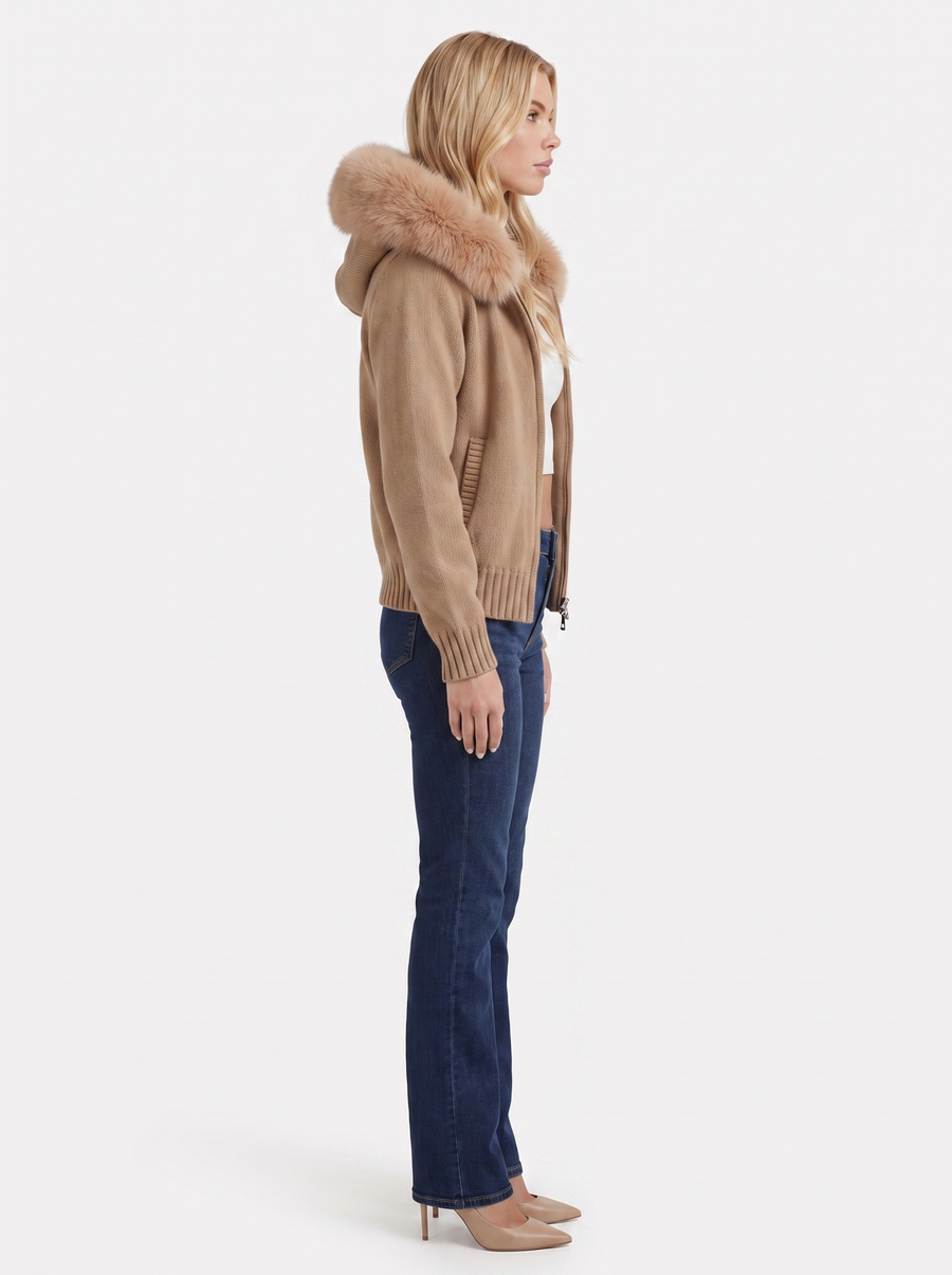 Florence Pompom Cardigan - Brown