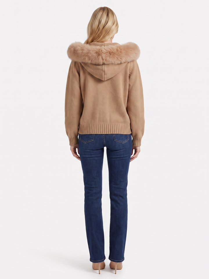 Florence Pompom Cardigan - Brown