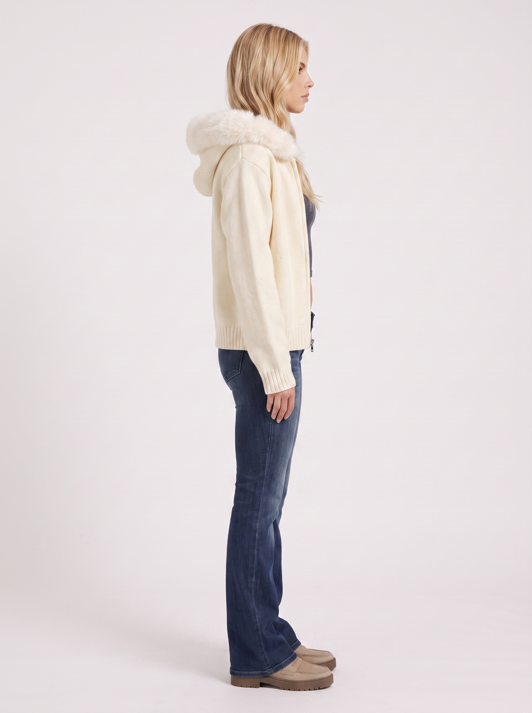 Florence Pompom Cardigan - White