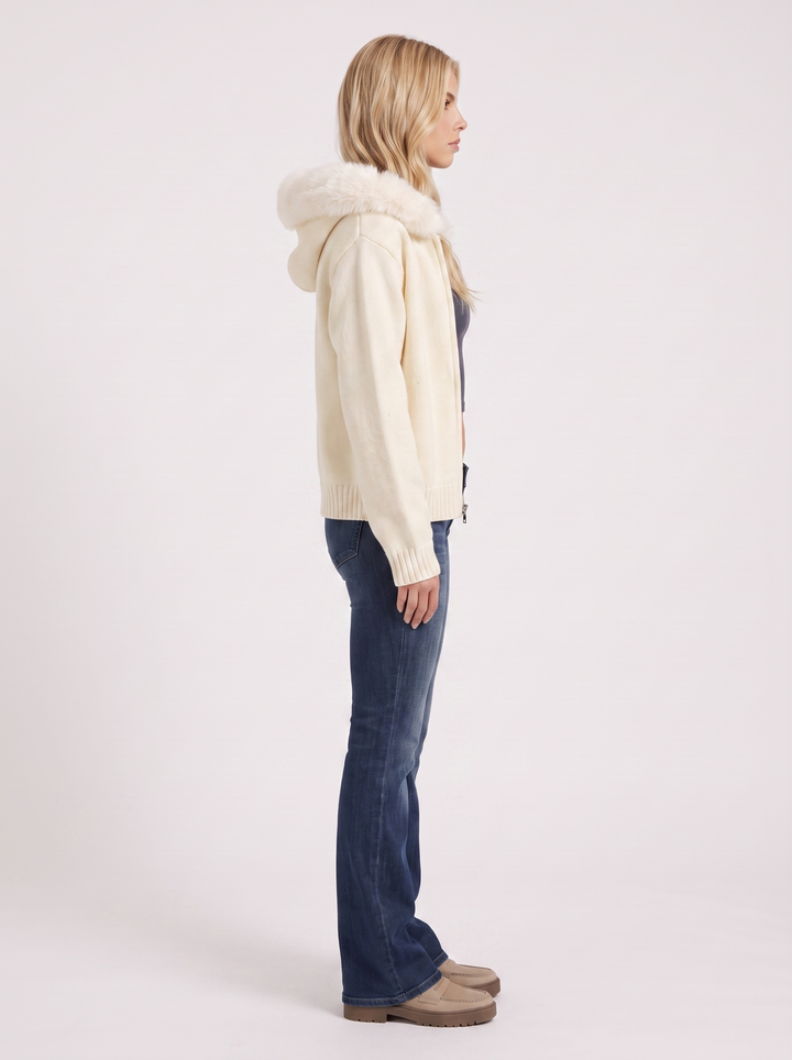 Florence Pompom Cardigan - White