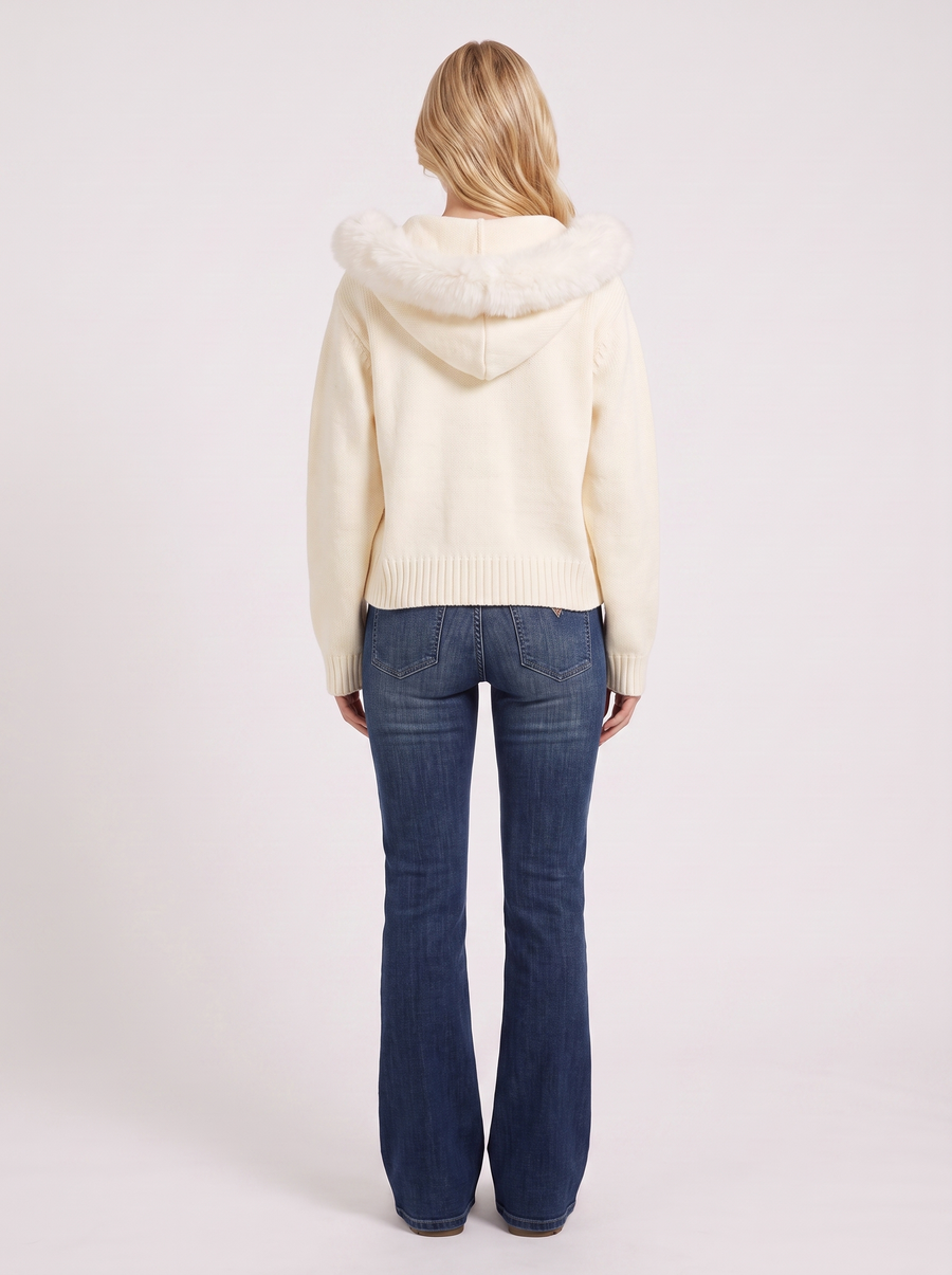 Florence Pompom Cardigan - White