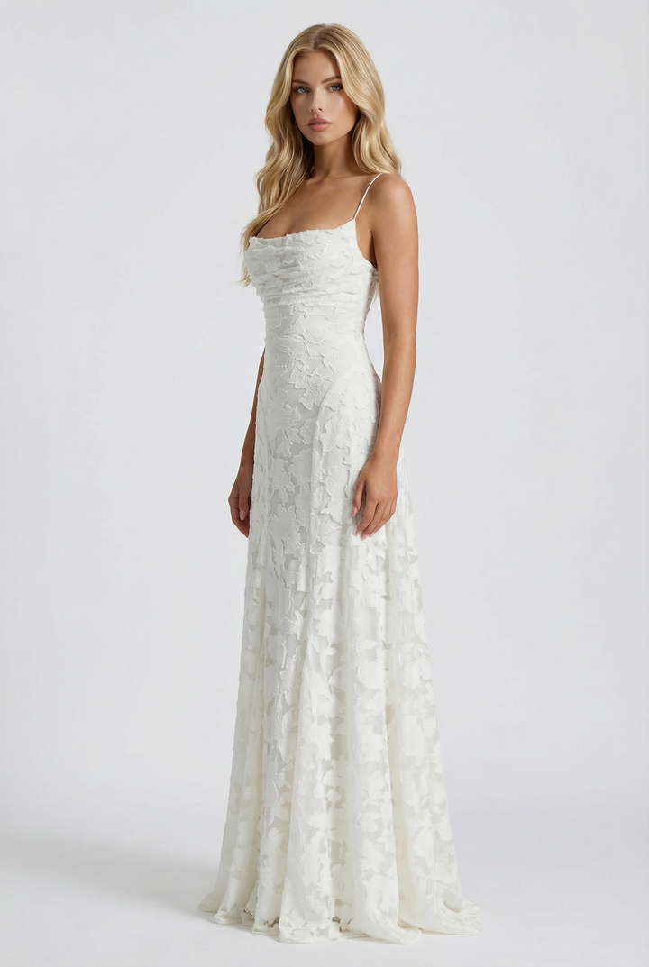 Francis Butterfly Maxi Dress - White