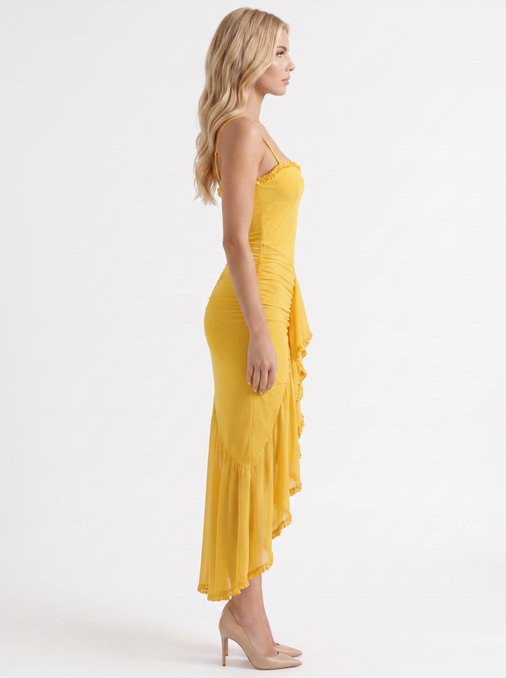Gabbi Ruffle Maxi Dress - Yellow