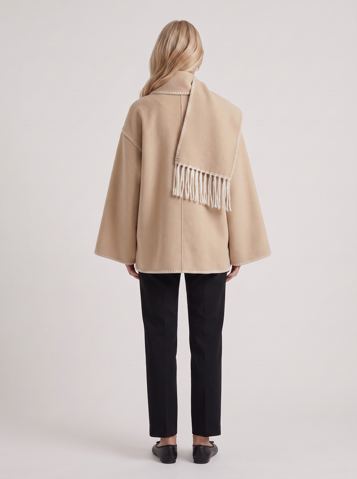 Georgia Scarf Coat - Beige