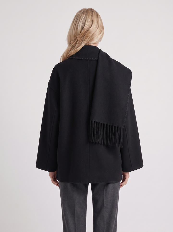 Georgia Scarf Coat - Black
