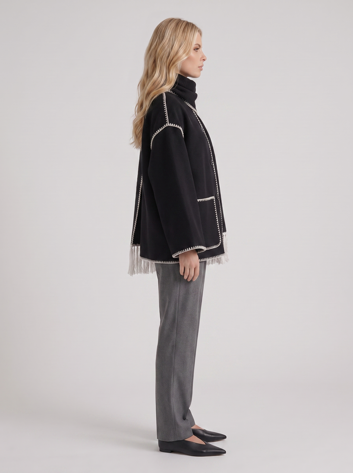 Georgia Scarf Coat - Dark Gray