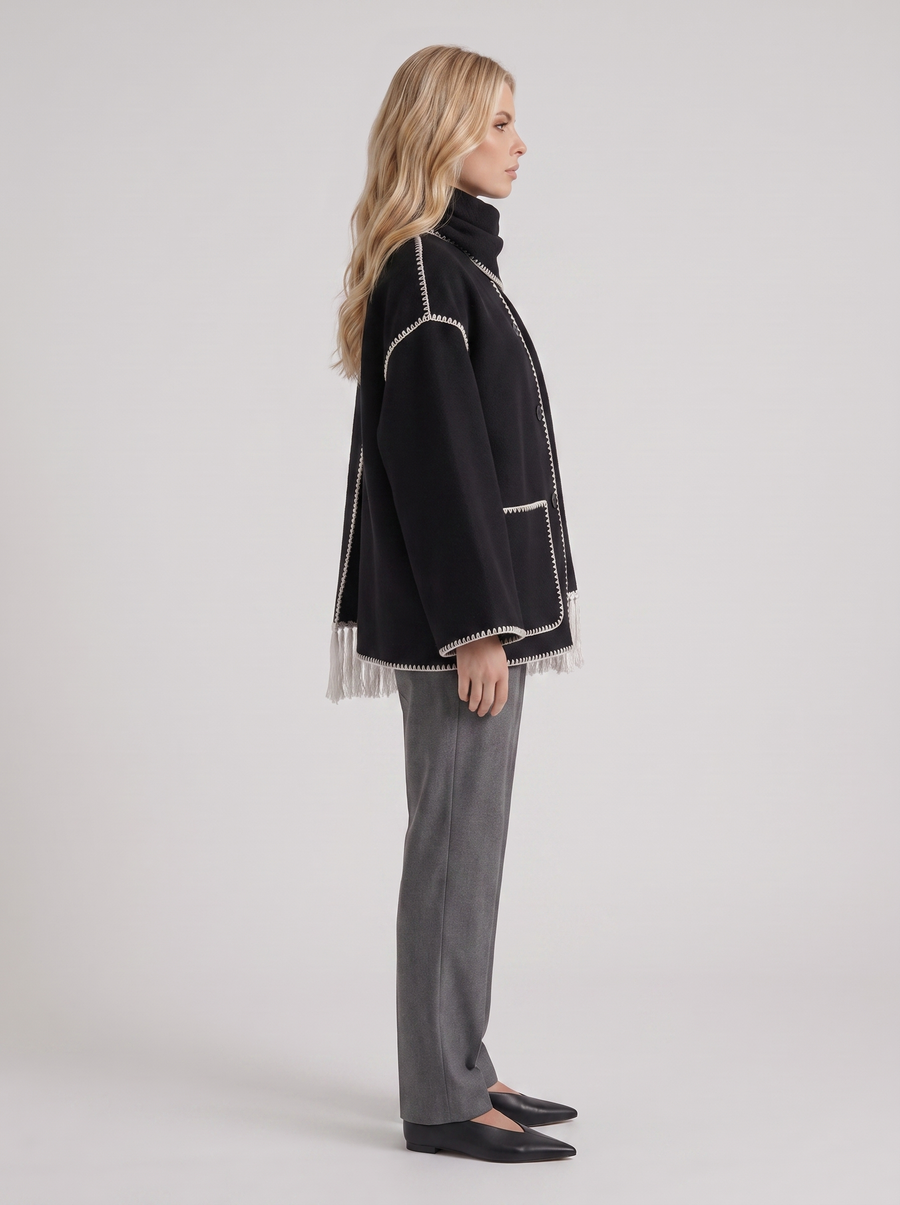 Georgia Scarf Coat - Dark Gray