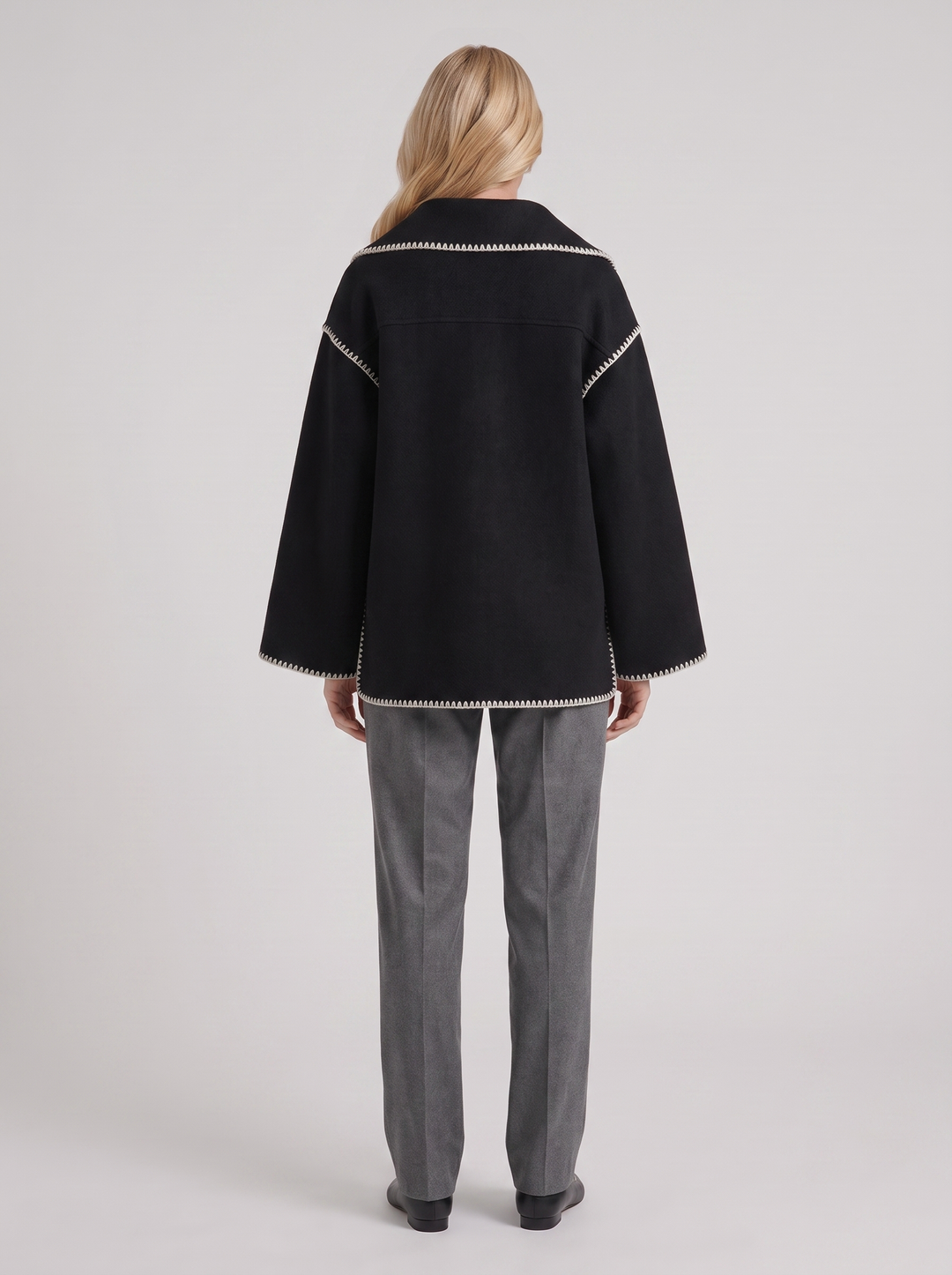 Georgia Scarf Coat - Dark Gray