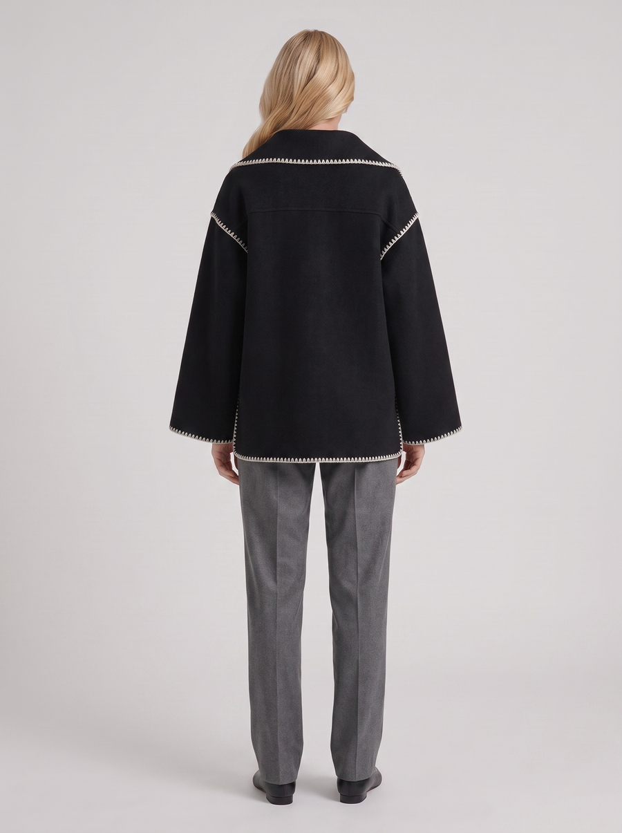 Georgia Scarf Coat - Dark Gray