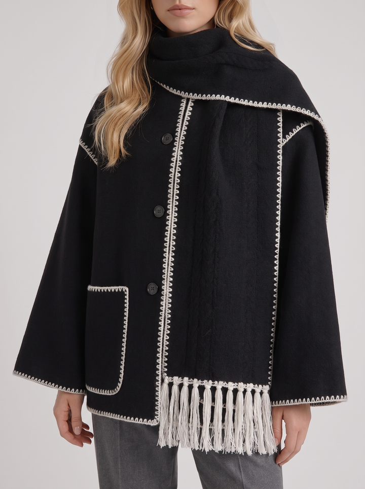 Georgia Scarf Coat - Dark Gray
