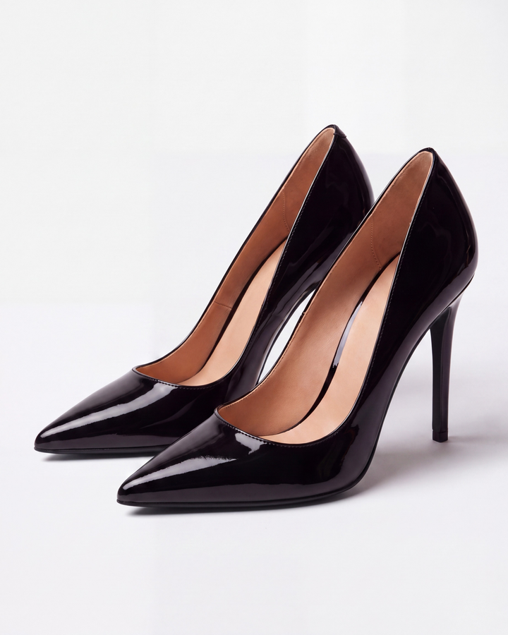 Grace Pointed Toe Stiletto Heels - Black