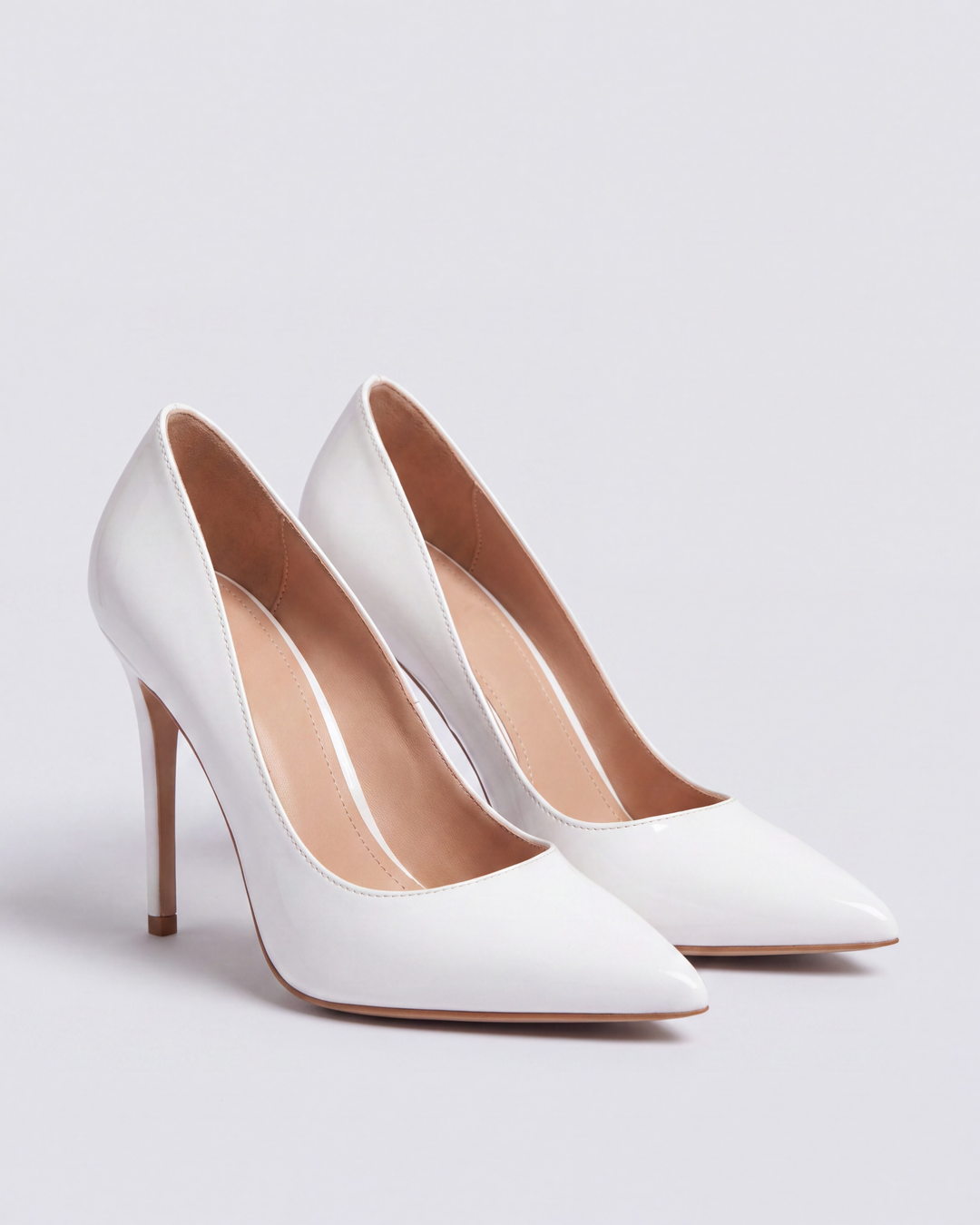 Grace Pointed Toe Stiletto Heels - White