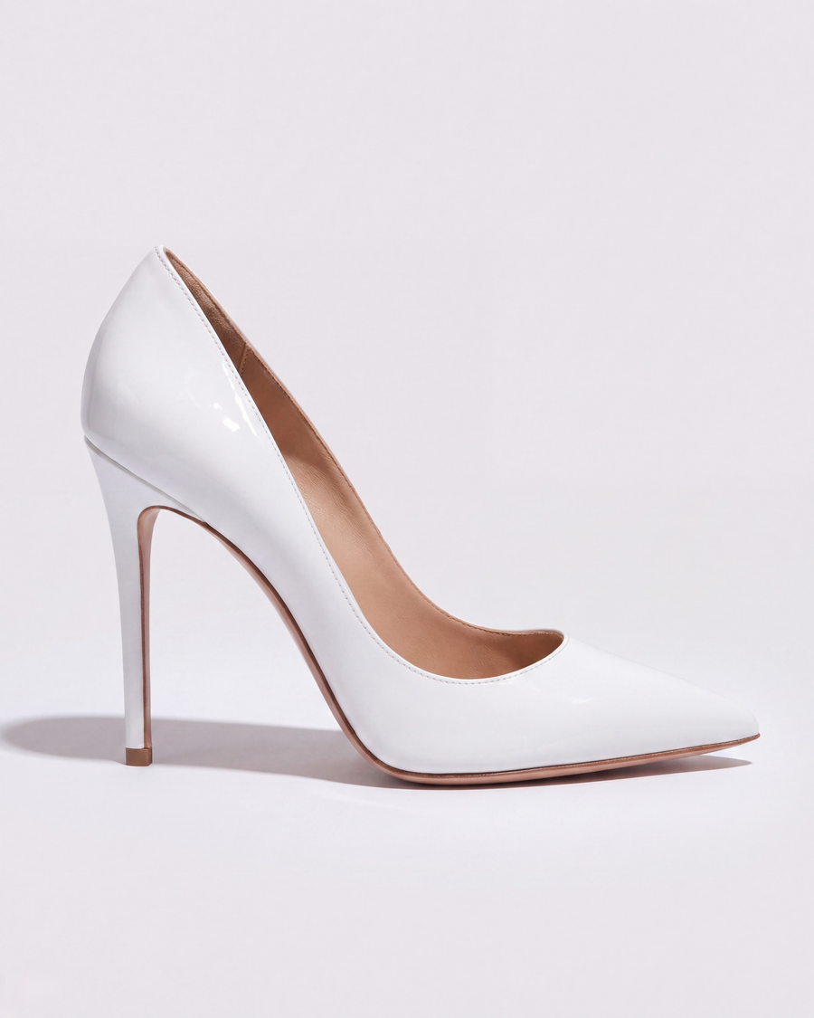 Grace Pointed Toe Stiletto Heels - White