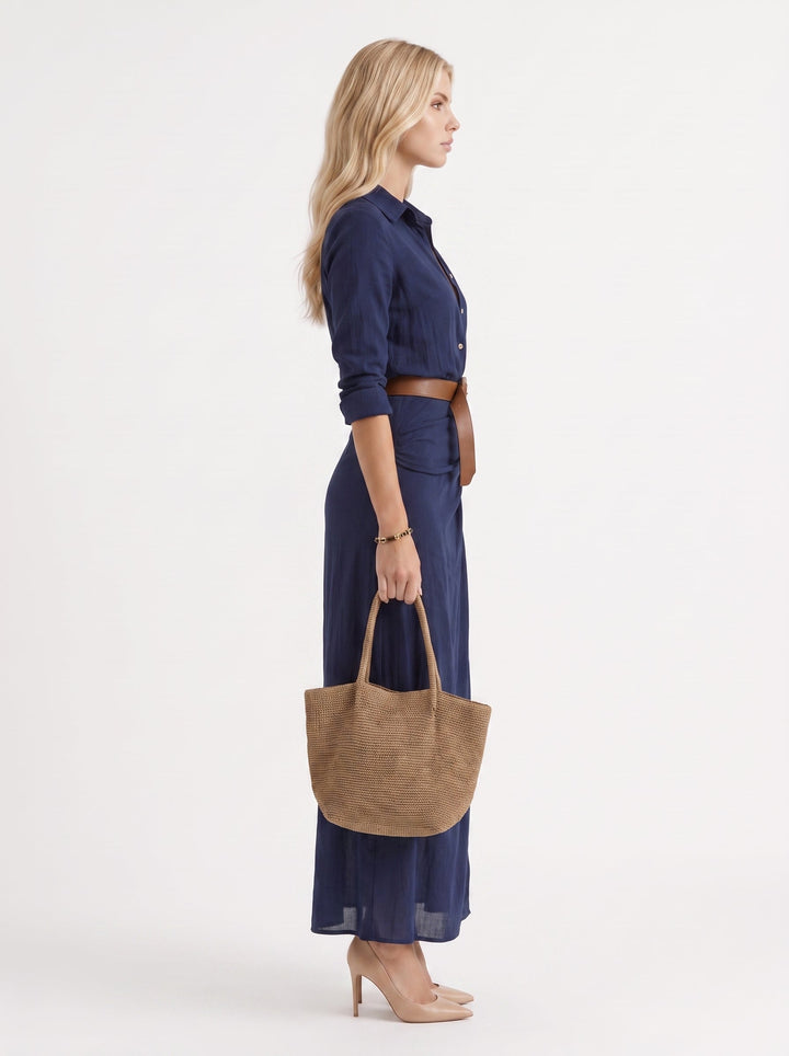 Hadley Collared Maxi Dress - Navy