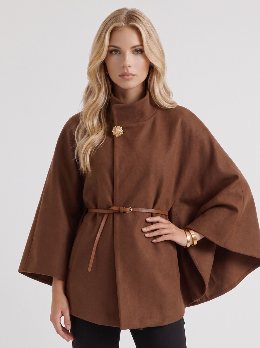 Harriet Cape Jacket - Brown