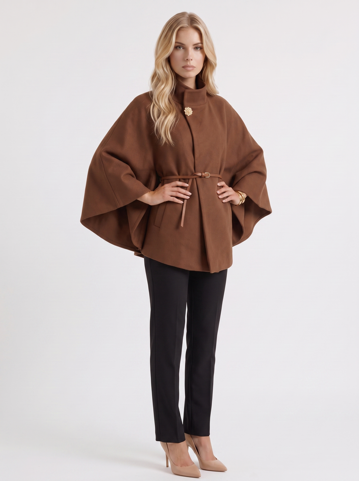Harriet Cape Jacket - Brown