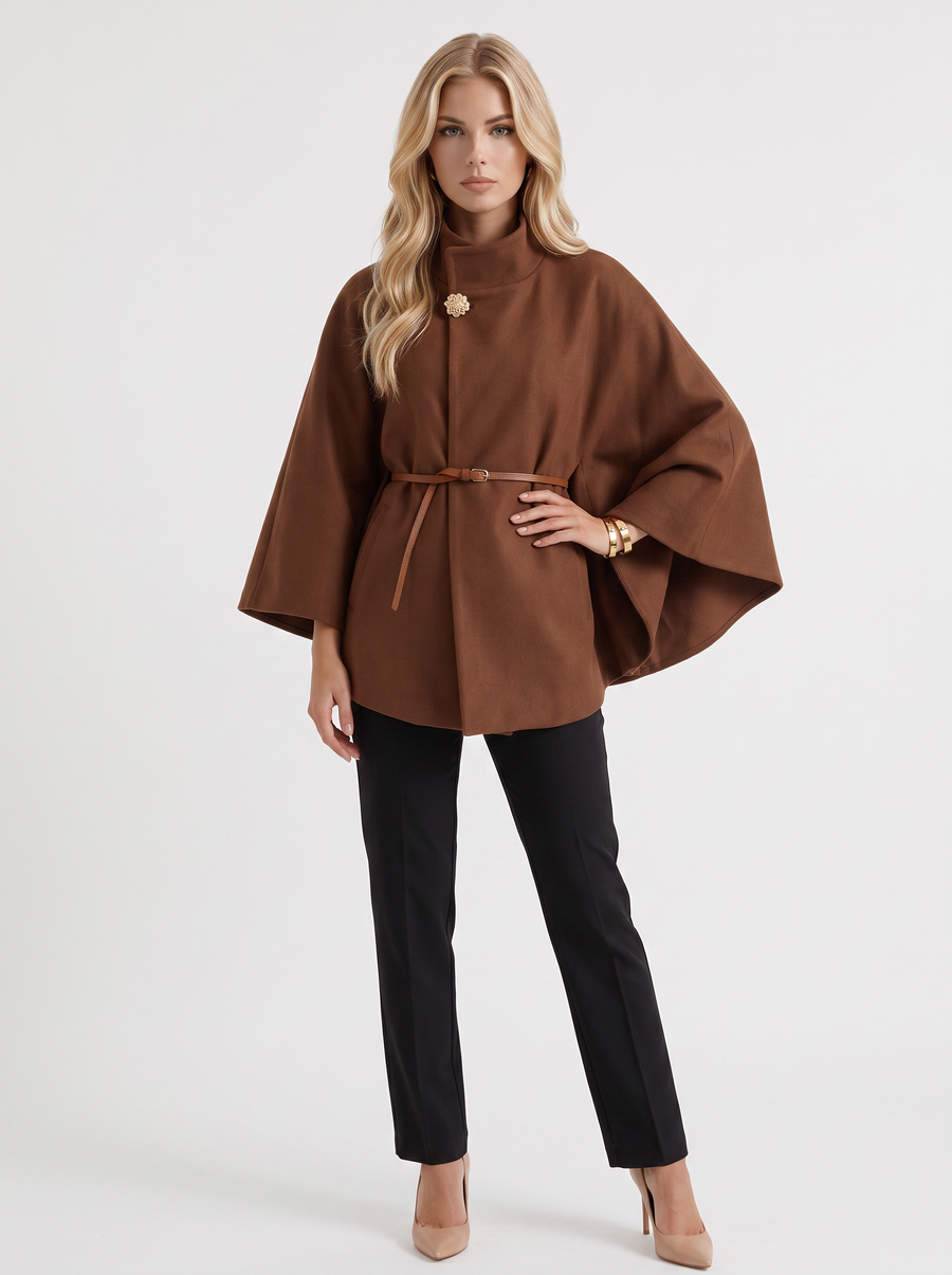 Harriet Cape Jacket - Brown