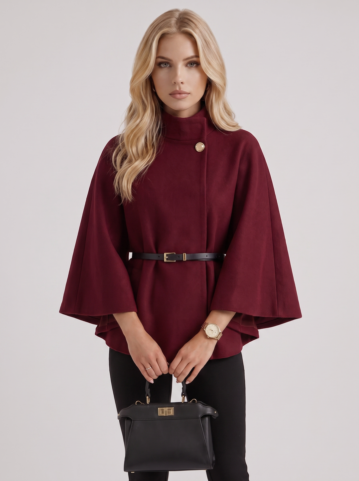 Harriet Cape Jacket - Burgundy