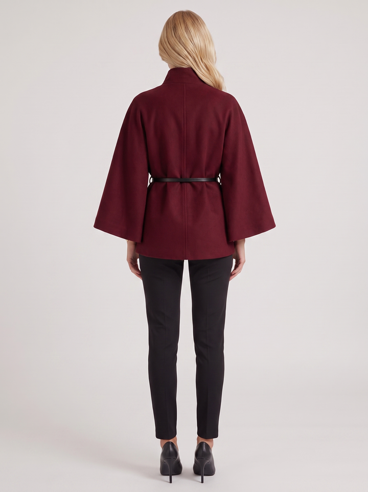 Harriet Cape Jacket - Burgundy