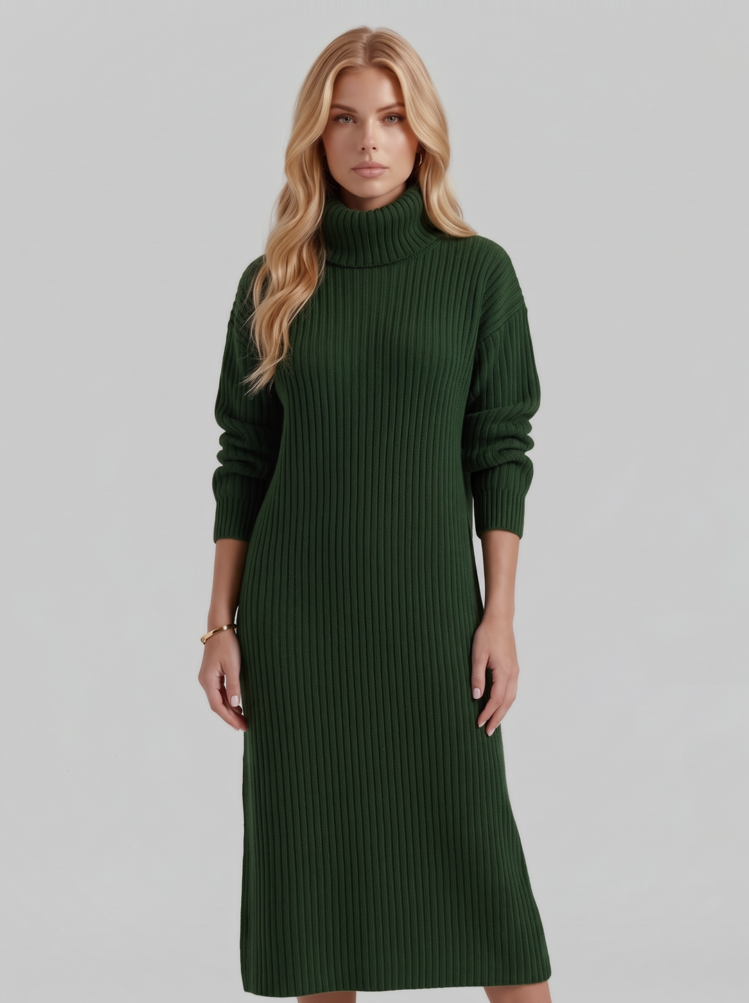 Ilse Knit Midi Dress - Green
