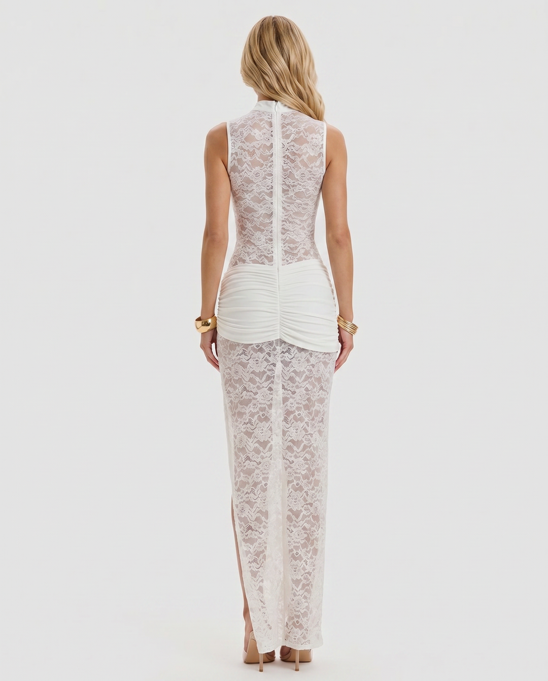 Iris Lace Maxi Dress - White