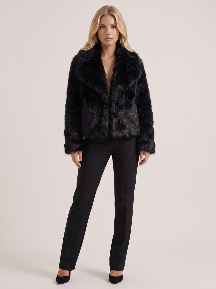 Isadora Fur Jacket - Black