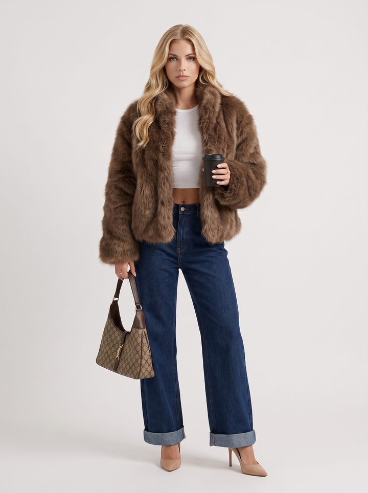 Isadora Fur Jacket - Brown