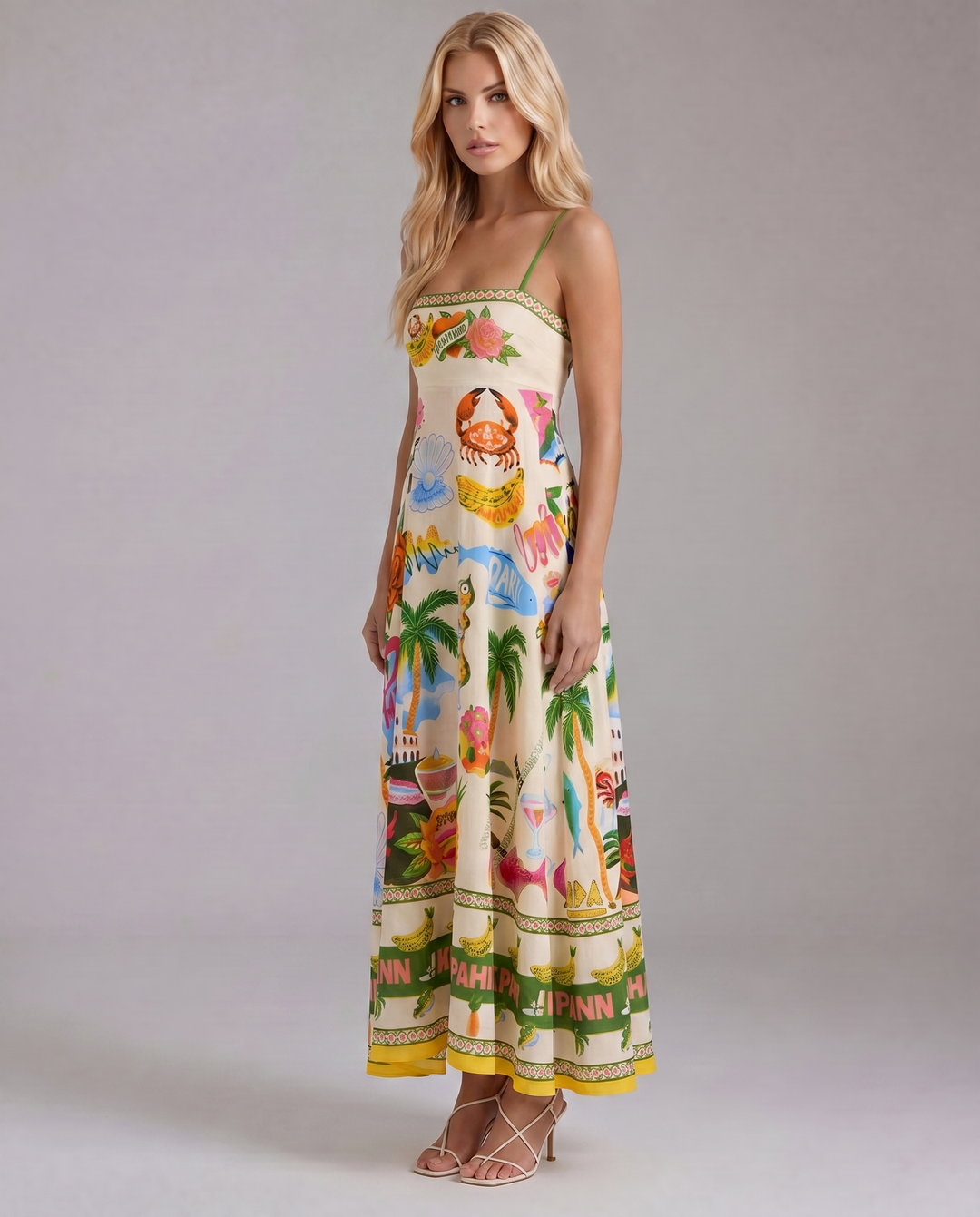 Isla Tropical Maxi Sundress - Multicolor