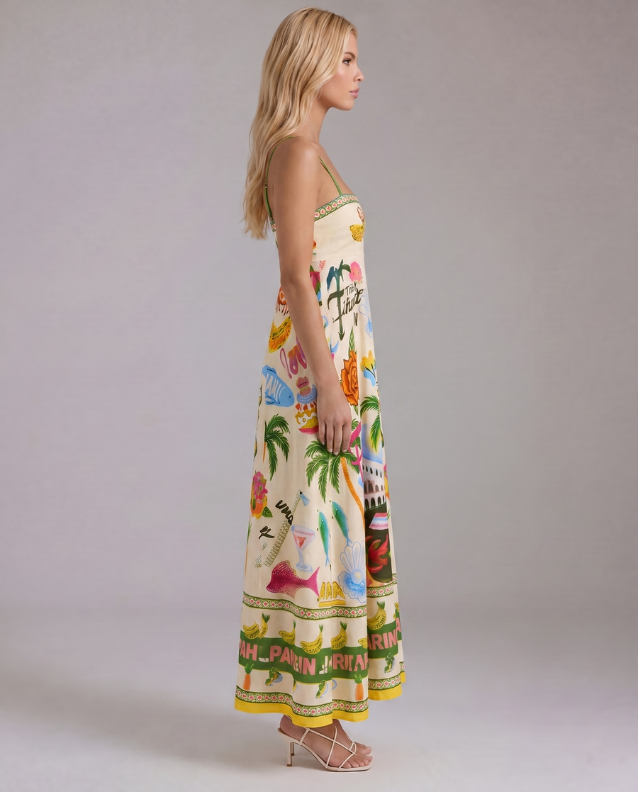 Isla Tropical Maxi Sundress - Multicolor