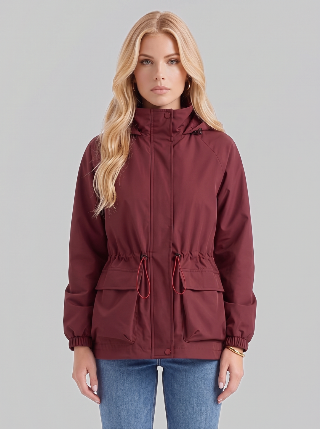 Isolde Utility Jacket - Wine Red