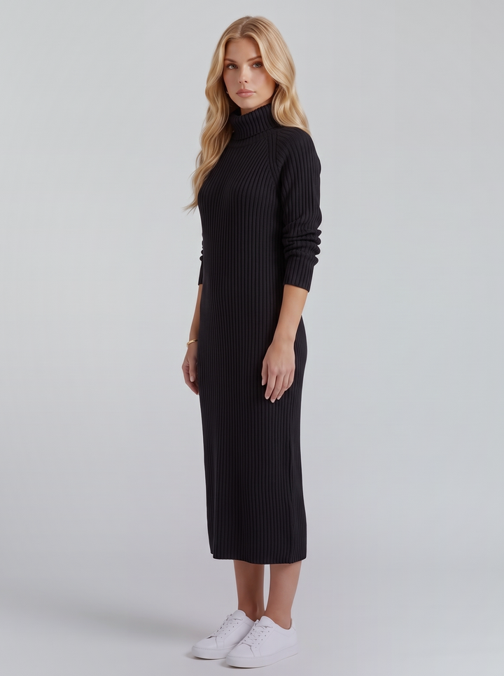 Kara Knit Midi Dress - Black