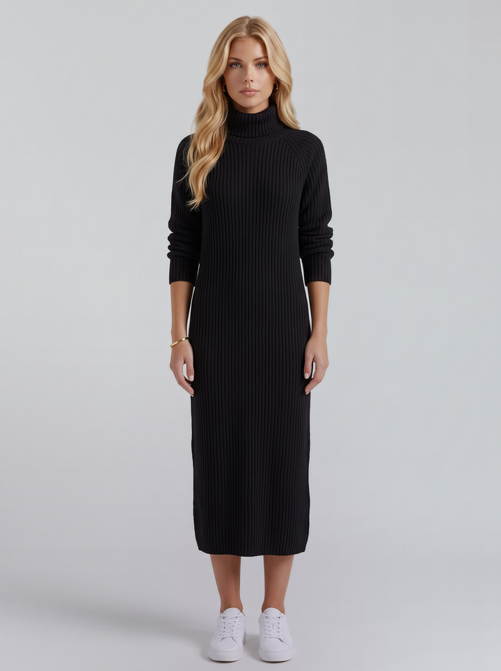 Kara Knit Midi Dress - Black