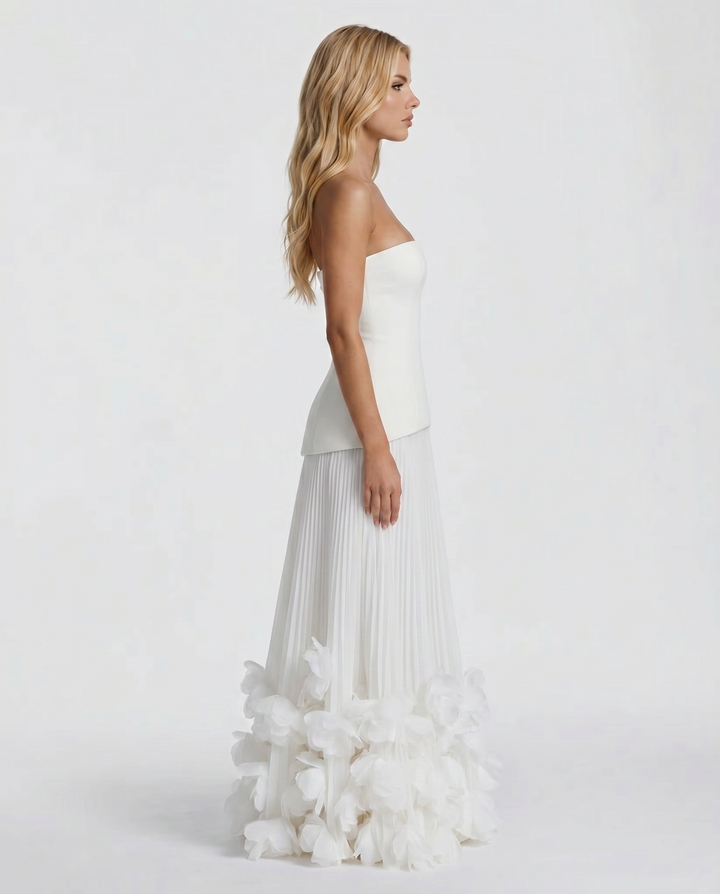 Katy Rosette Maxi Dress - White