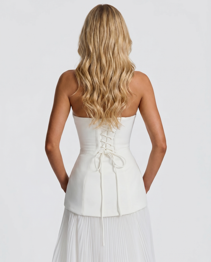 Katy Rosette Maxi Dress - White