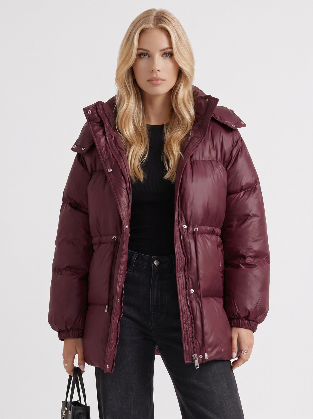Lana Puffer Jacket - Wine Red