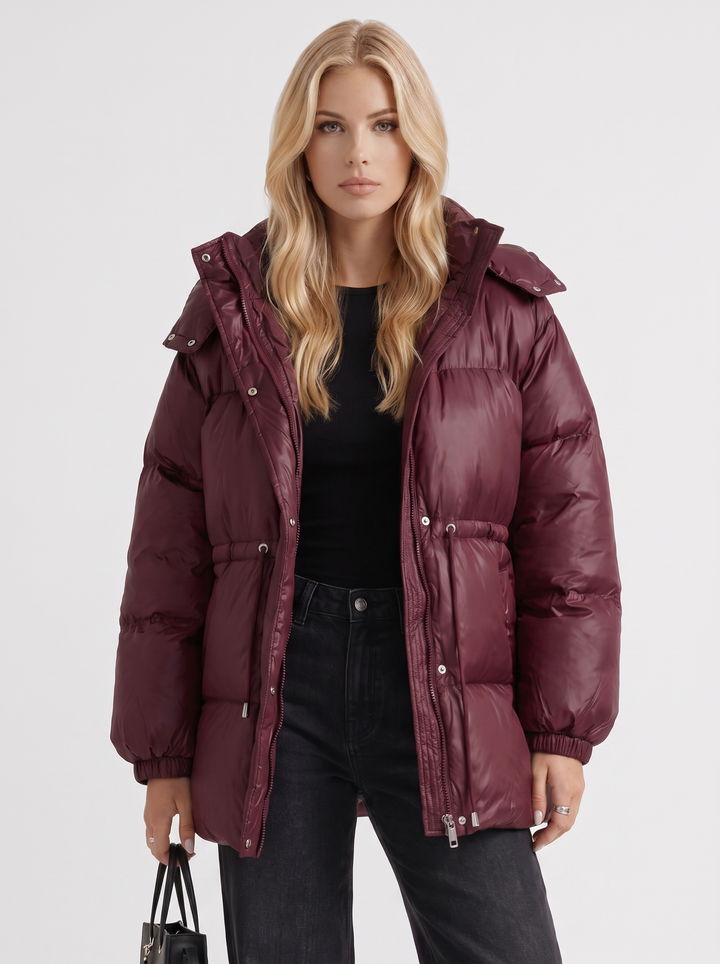 Lana Puffer Jacket - Wine Red