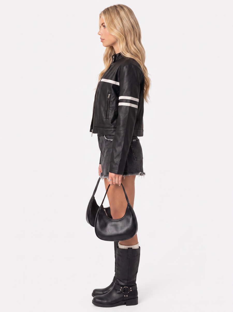 Lavinia Racer Jacket - Black