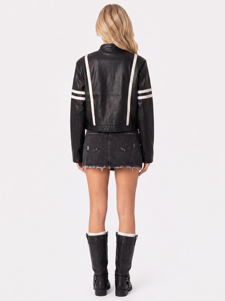 Lavinia Racer Jacket - Black