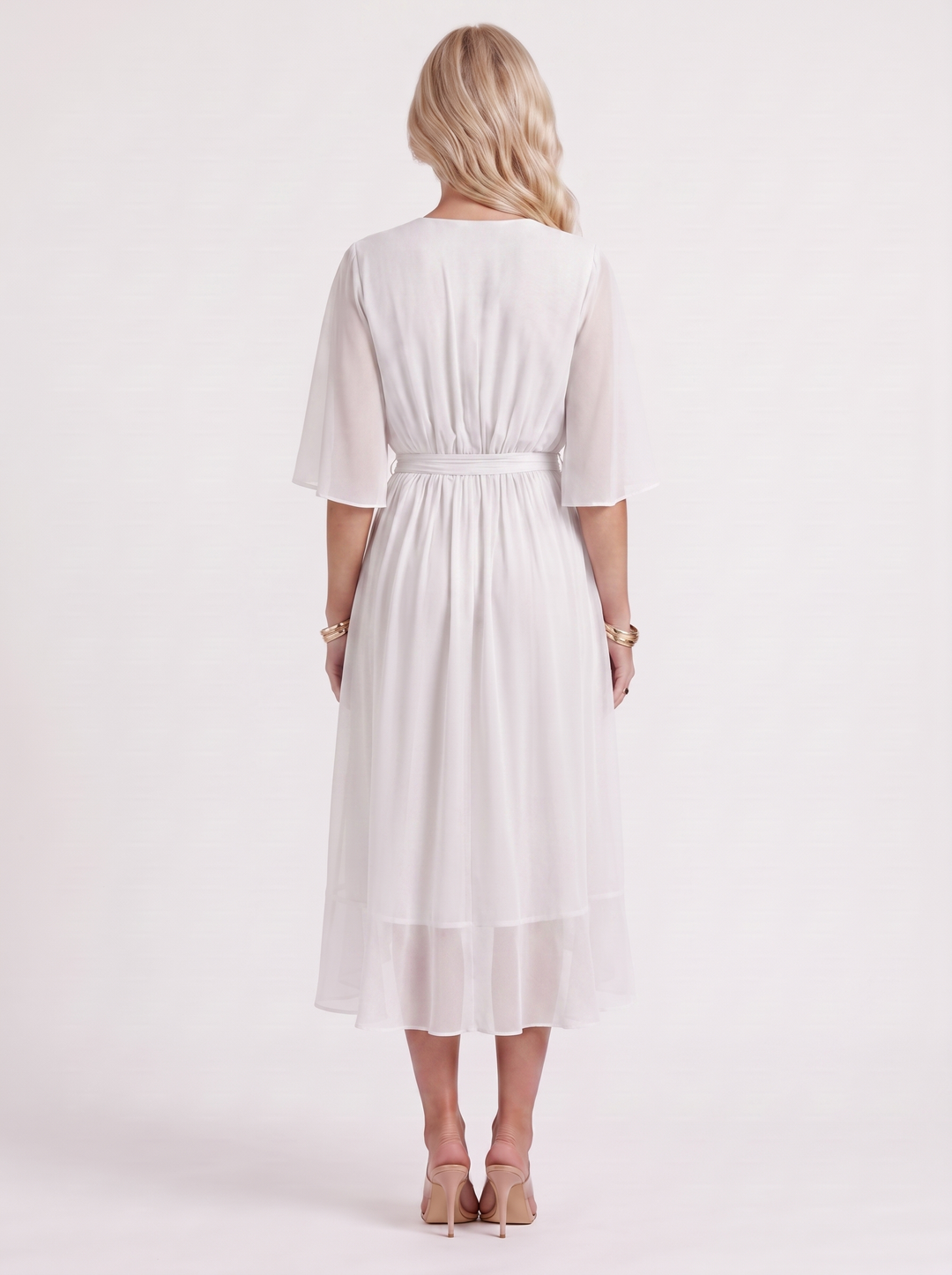 Lucienne Wrap Midi Dress - White
