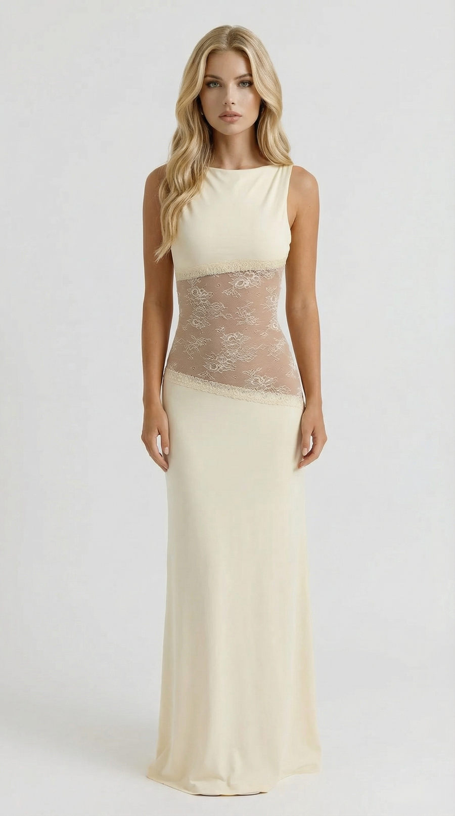 Lucy Lace Maxi Dress - Yellow