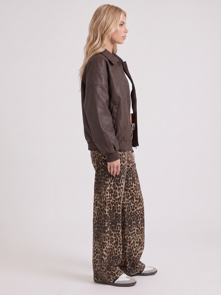 Marguerite Collared Bomber - Brown