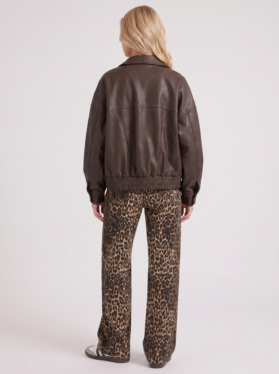 Marguerite Collared Bomber - Brown