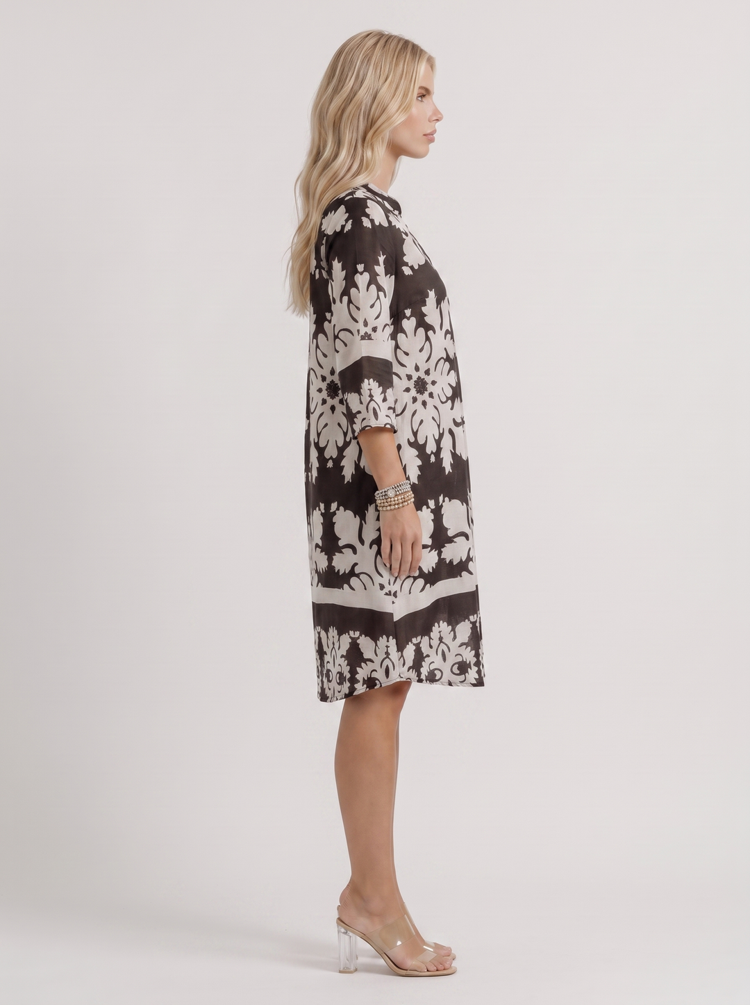 Marije Floral Midi Dress - Black