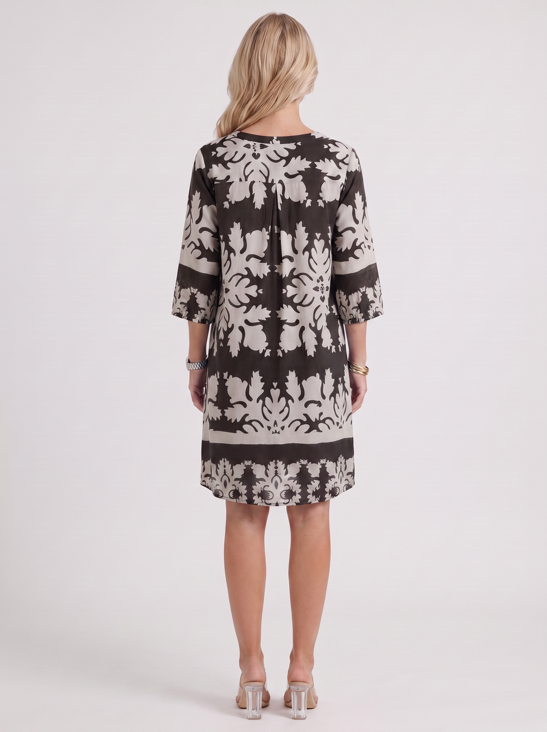 Marije Floral Midi Dress - Black