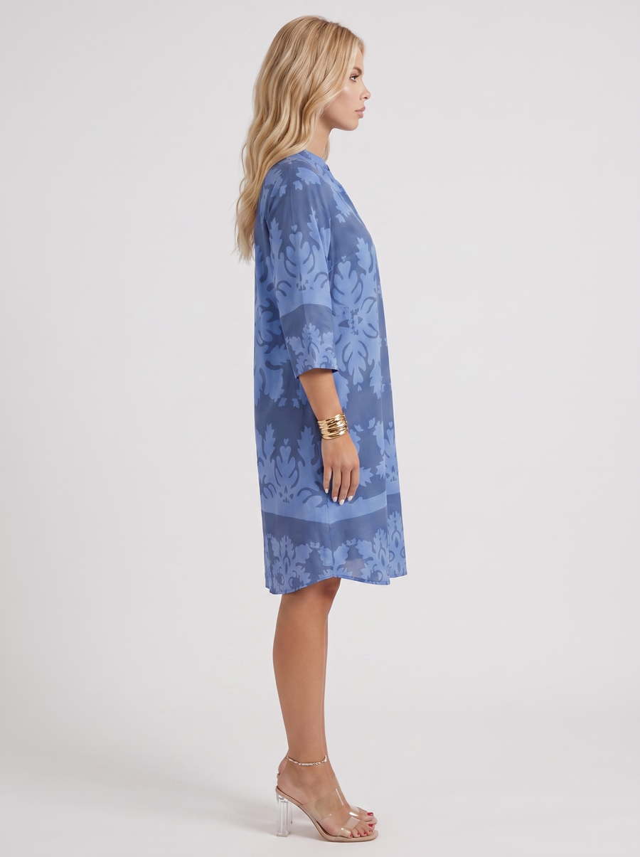 Marije Floral Midi Dress - Blue